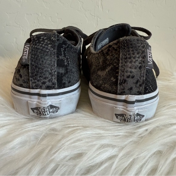 V ans Authentic Suede Gray Snakeskin Animal Print Low Top Sneakers Size 8.5 - Picture 6 of 7